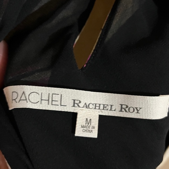 RACHEL Rachel Roy Women’s Multi Abstract Print Asymmetrical Midi Dress Sz-M - Picture 5 of 8